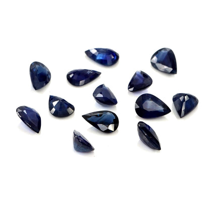 Natural Untreated Blue Sapphire Calibrated Pears | 5x7mm & 6x8mm