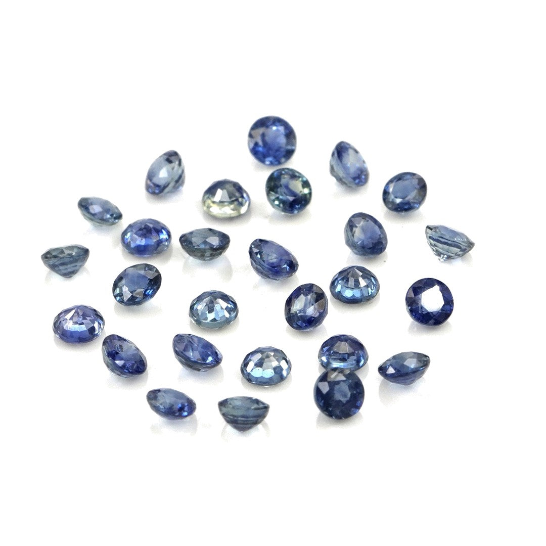 Natural Untreated Blue Sapphire Calibrated Rounds | 3mm & 3.5mm