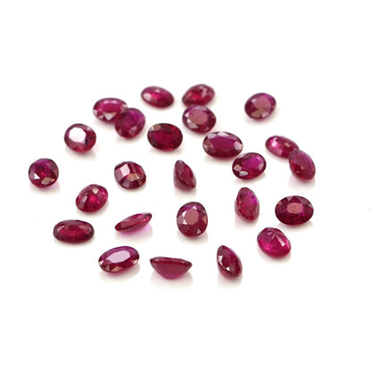 Natural Untreated Burma Ruby Calibrated Ovals | 3x4mm & 4x5mm