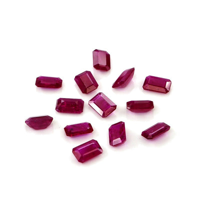Natural Untreated Mozambique Ruby Calibrated Octagons | 3x5mm & 4x6mm