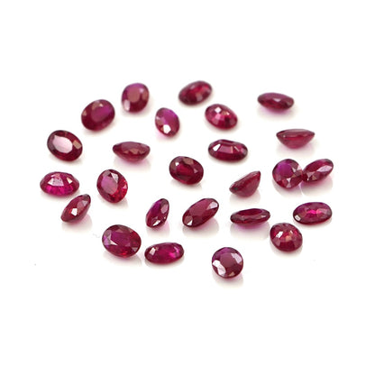 Natural Untreated Burma Ruby Calibrated Ovals | 3x4mm & 4x5mm