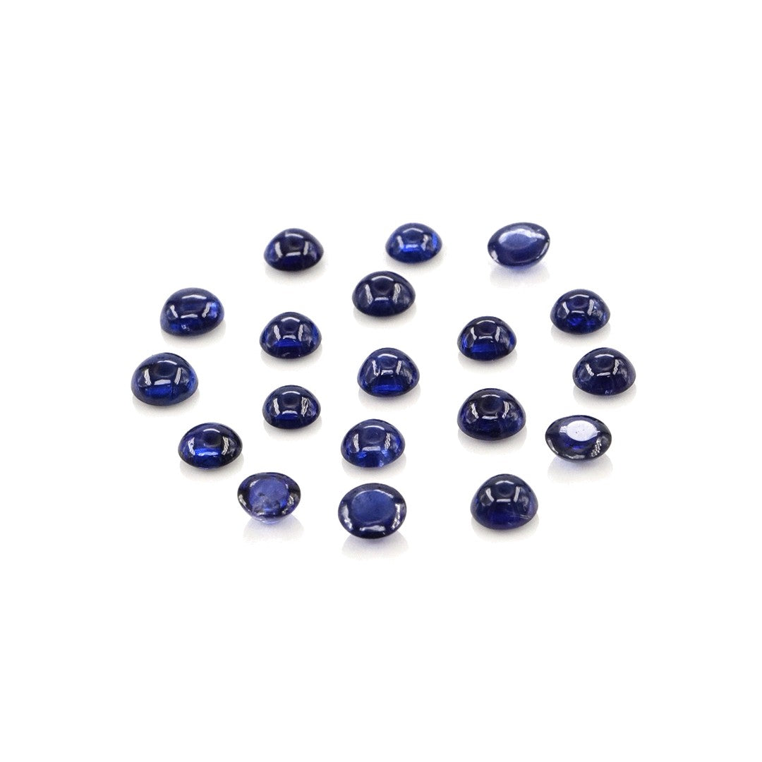 Natural Untreated Blue Sapphire Calibrated Cabochon Rounds | 3mm & 3.5mm