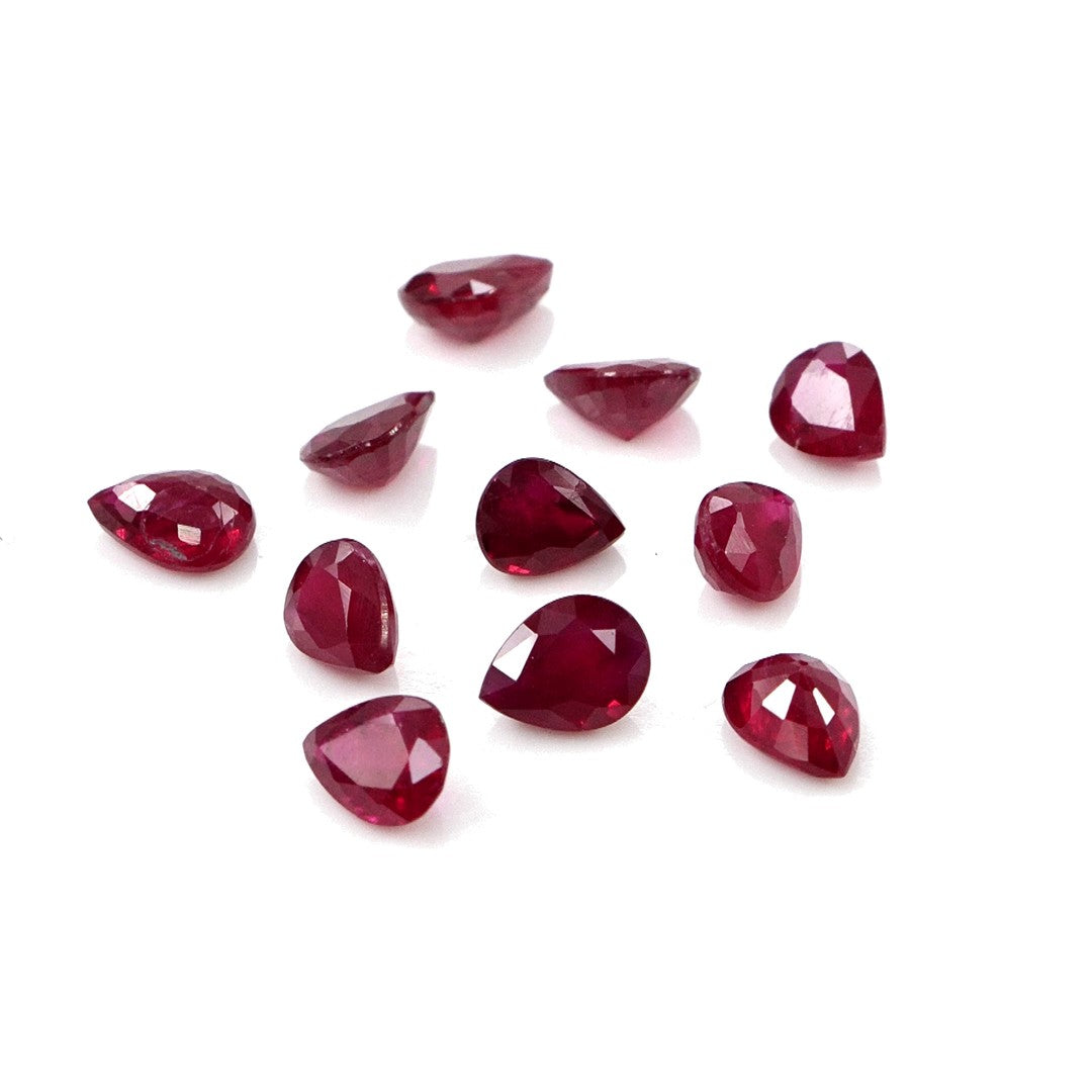 Natural Untreated African Ruby Calibrated Pears | 3x4mm & 4x5mm