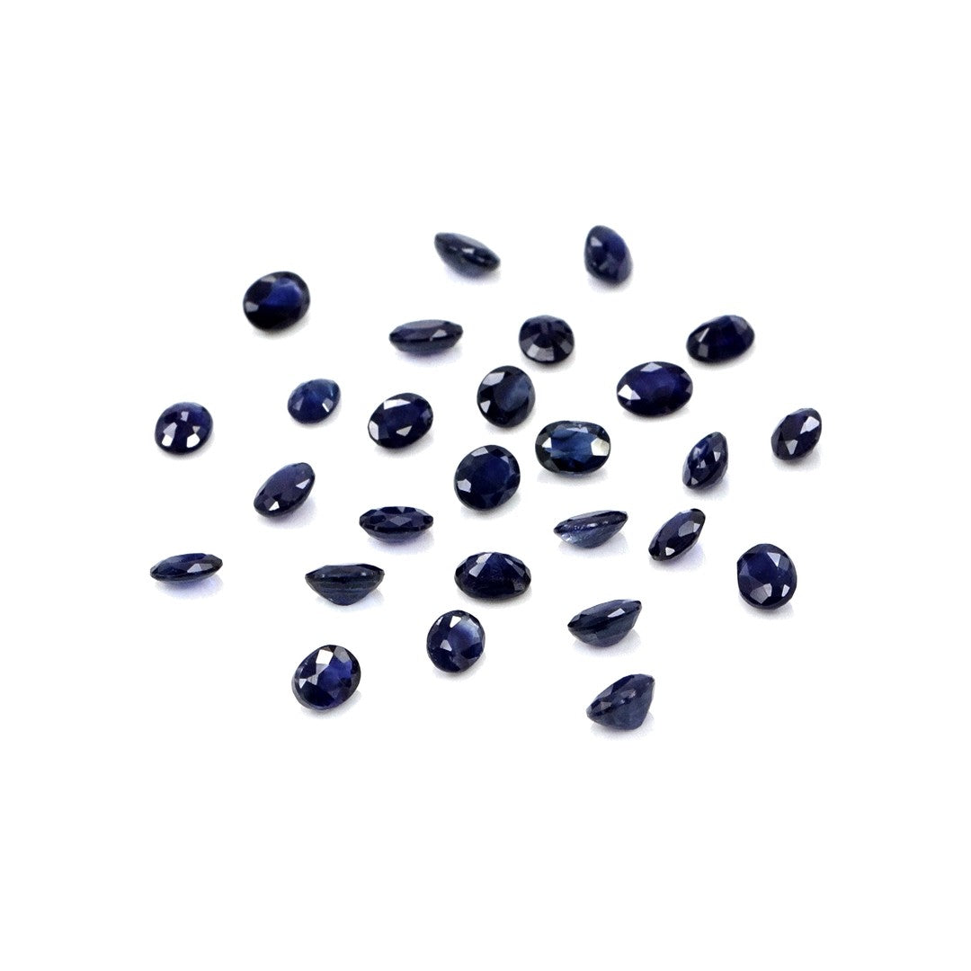 Natural Untreated Blue Sapphire Calibrated Ovals | 3x4mm & 4x5mm
