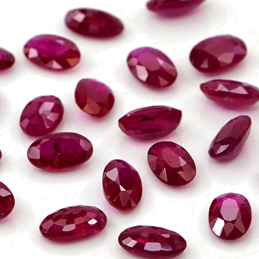 Natural Untreated Burma Ruby Calibrated Ovals | 3x5mm & 4x6mm