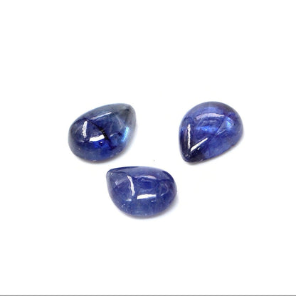 Natural Bangkok Blue Sapphire Calibrated Cabochon Pears | 7x9mm & 8x10mm