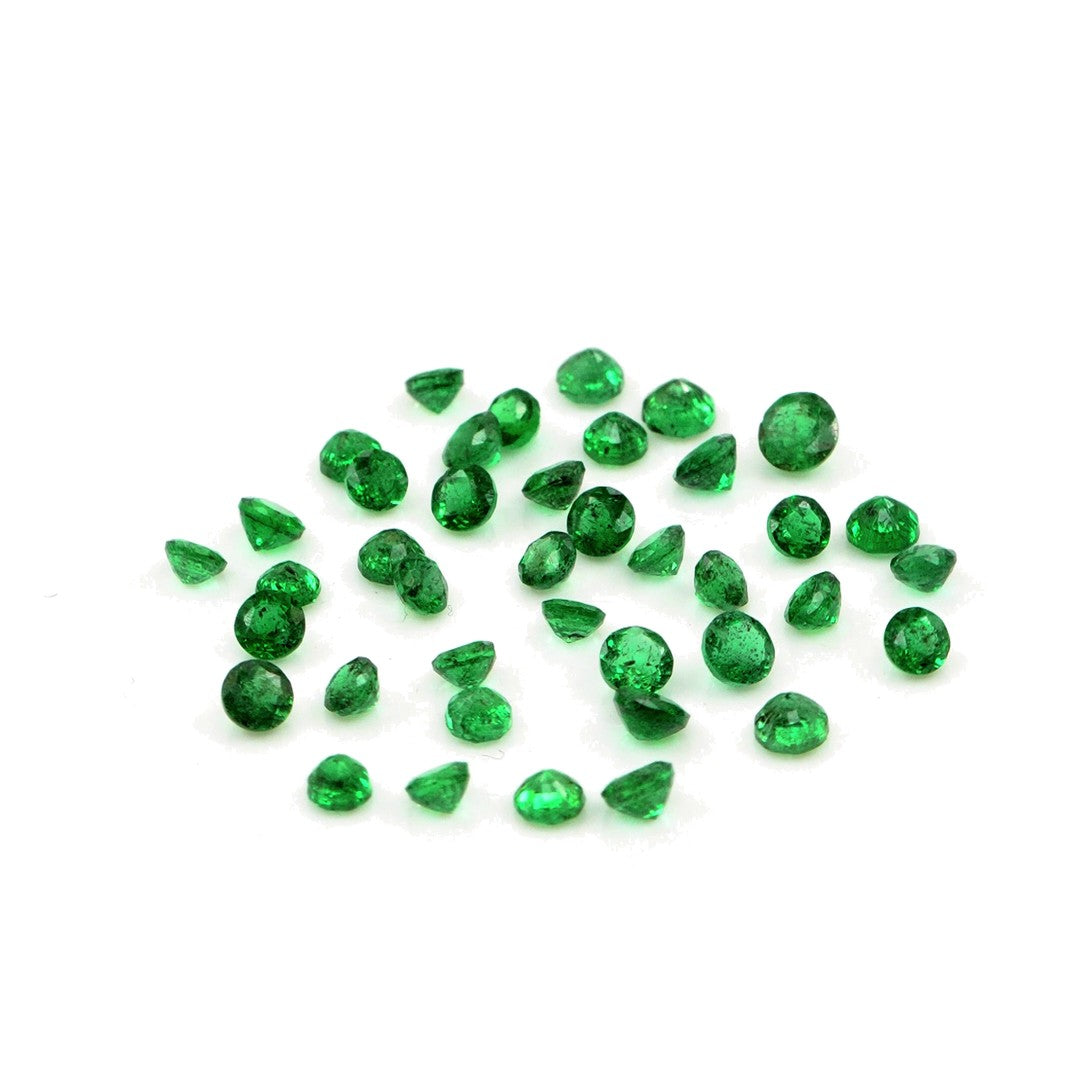 Natural Zambian Emerald Calibrated Rounds | 3mm & 3.5mm