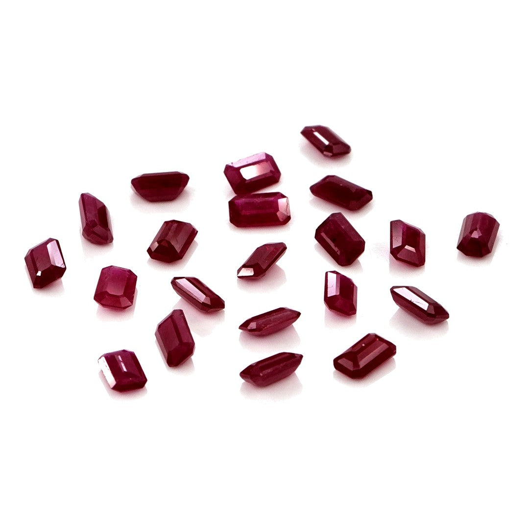 Natural Untreated Mozambique Ruby Calibrated Octagons | 3x5mm & 4x6mm