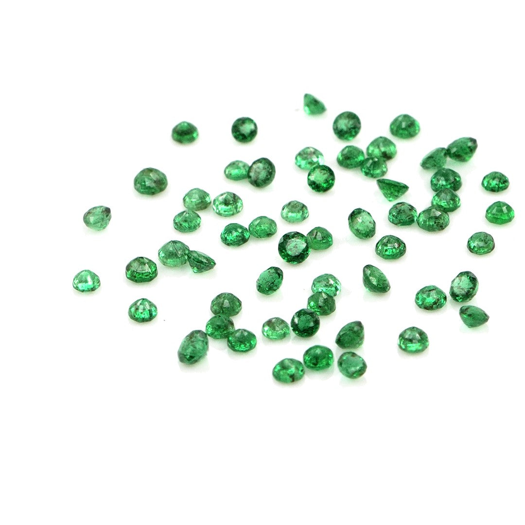 Natural Zambian Emerald Calibrated Rounds | 2mm & 2.5mm