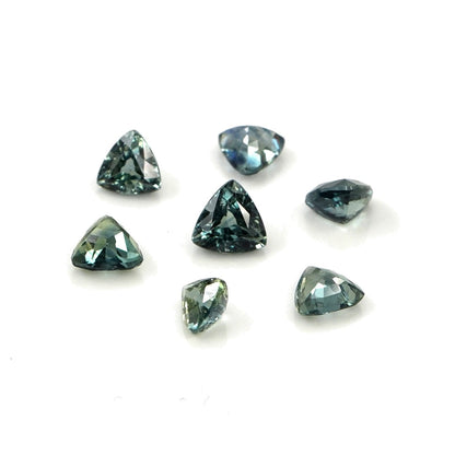 Natural Untreated Australian Teal Sapphire Calibrated Trillions | 4mm & 4.5mm