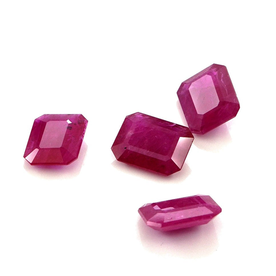 Natural Untreated Mozambique Ruby Calibrated Octagons | 7x9mm & 8x10mm