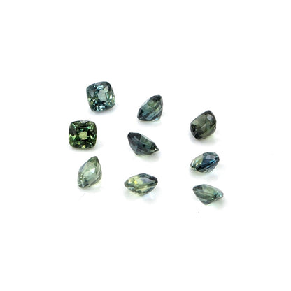 Natural Untreated Australian Teal Sapphire Calibrated Cushions | 4mm & 4.5mm