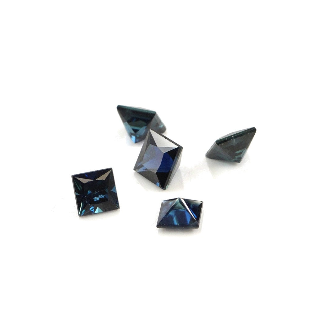 Natural Untreated Blue Sapphire Calibrated Squares | 4mm & 4.5mm