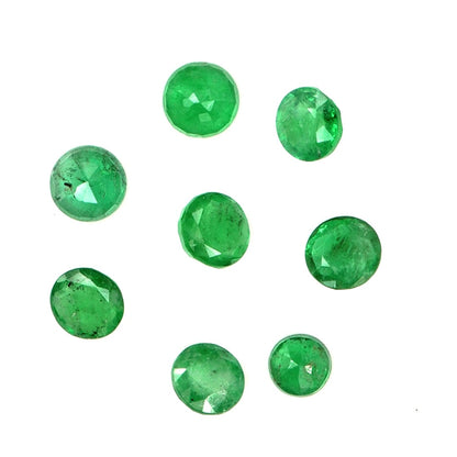 Natural Zambian Emerald Calibrated Rounds | 4mm & 4.5mm