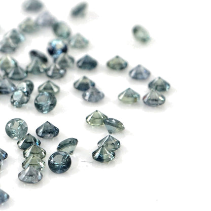 Natural Untreated Teal Sapphire Calibrated Rounds | 2mm & 2.5mm