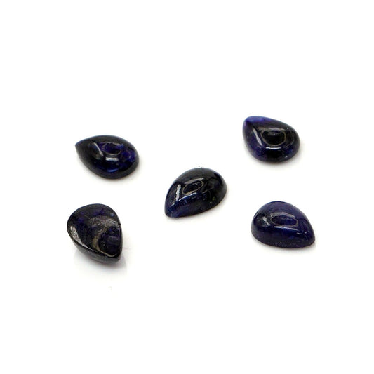 Natural Bangkok Blue Sapphire Calibrated Cabochon Pears | 5x7mm & 6x8mm
