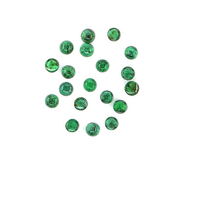 Natural Zambian Emerald Calibrated Cabochon Rounds | 3mm & 3.5mm
