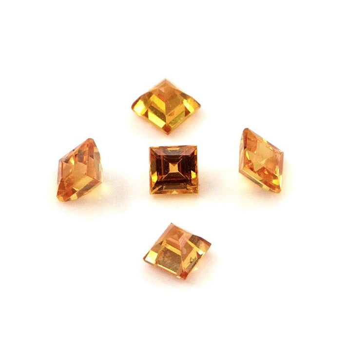 Natural Untreated Orange Sapphire Calibrated Squares | 2.5mm & 3mm