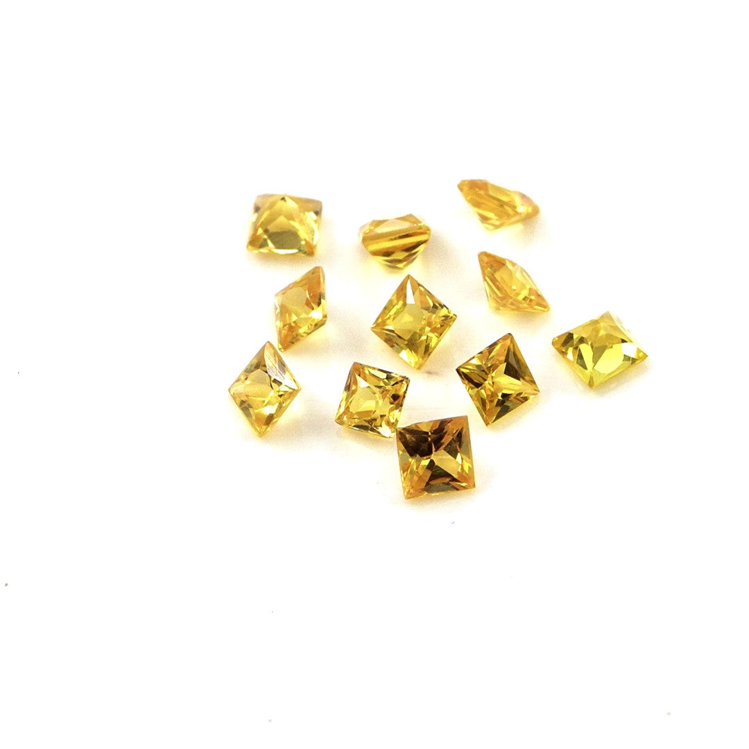 Natural Untreated Yellow Sapphire Calibrated Squares | 2.5mm & 2.75mm