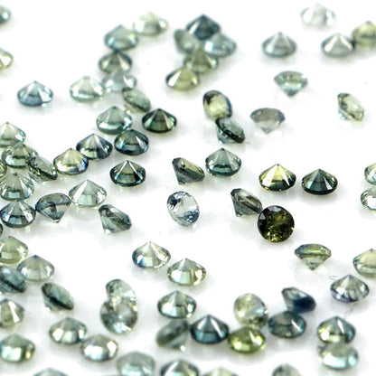 Natural Untreated Teal Sapphire Calibrated Rounds | 2mm & 2.5mm
