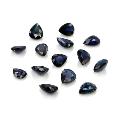 Natural Untreated Blue Sapphire Calibrated Pears | 3x4mm & 4x5mm