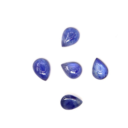 Natural Bangkok Blue Sapphire Calibrated Cabochon Pears | 5x7mm & 6x8mm
