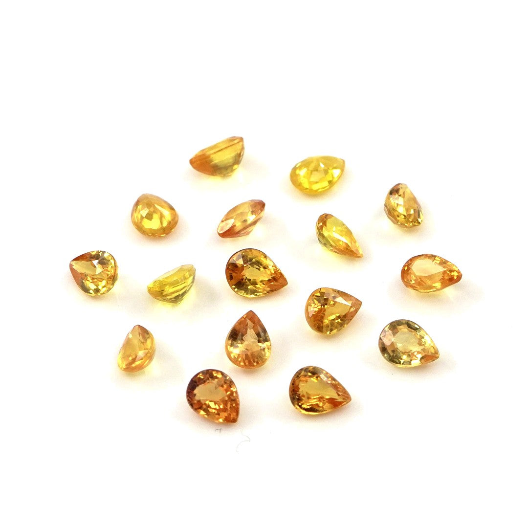 Natural Untreated Yellow Sapphire Calibrated Pears | 3x4mm & 4x5mm