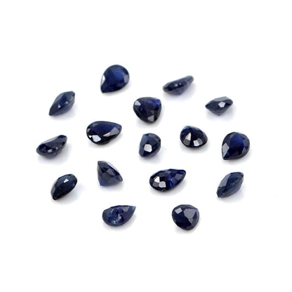 Natural Untreated Blue Sapphire Calibrated Pears | 3x4mm & 4x5mm