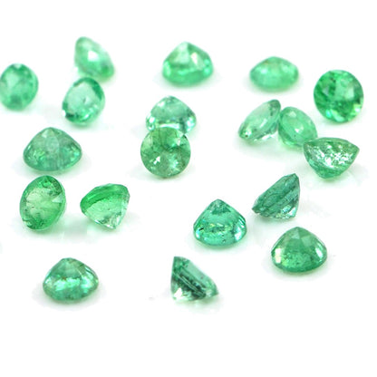 Natural Zambian Emerald Calibrated Rounds | 3mm & 3.5mm