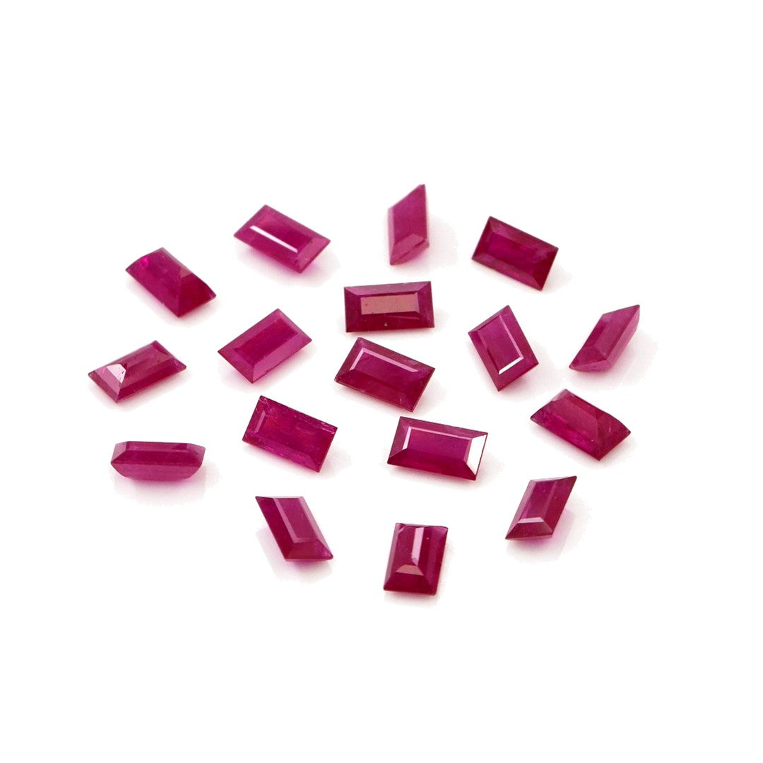 Natural Untreated Mozambique Ruby Calibrated Baguettes | 2x4mm & 2.5x5mm