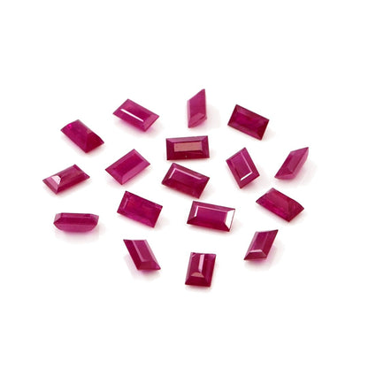 Natural Untreated Mozambique Ruby Calibrated Baguettes | 2x4mm & 2.5x5mm