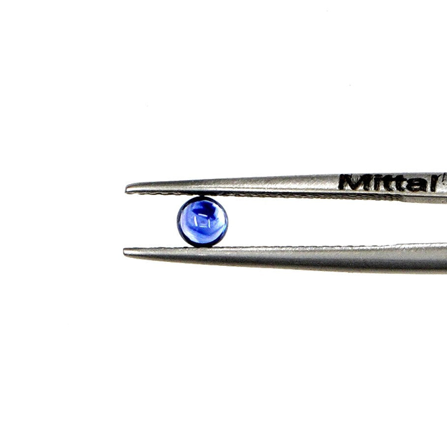 Natural Untreated Blue Sapphire Calibrated Cabochon Rounds | 3mm & 3.5mm