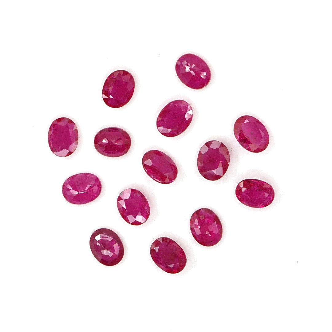 Natural Untreated Mozambique Ruby Calibrated Ovals | 3x4mm & 4x5mm