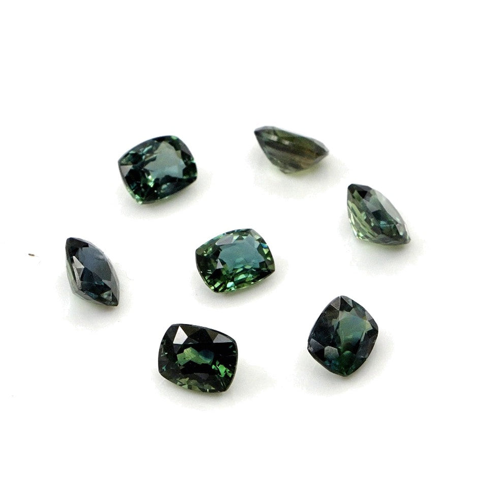 Natural Untreated Australian Teal Sapphire Calibrated Long Cushion | 3x4mm & 4x5mm