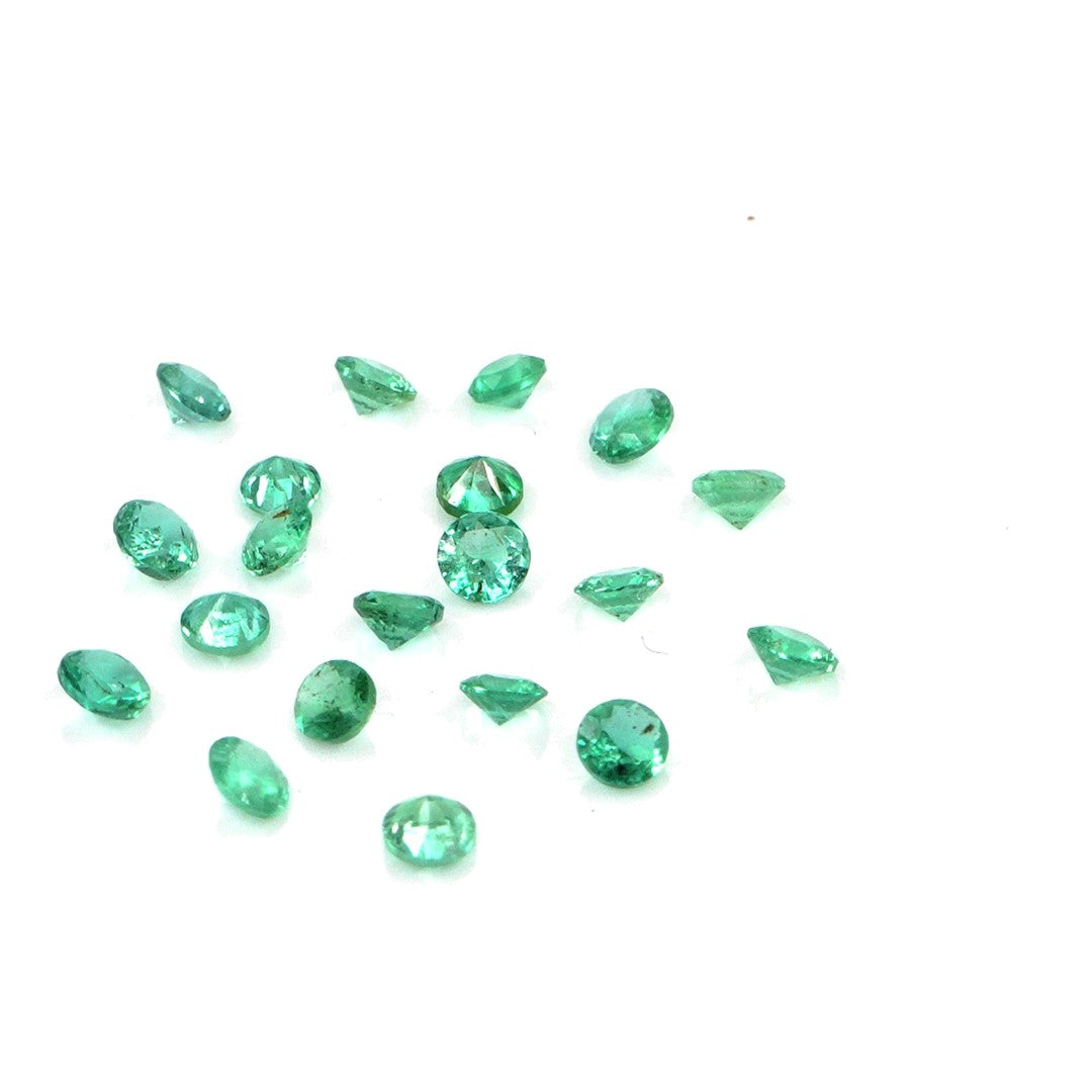 Natural Zambian Emerald Calibrated Rounds | 2mm & 2.5mm