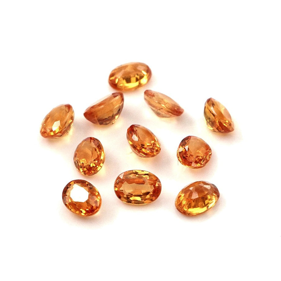 Natural Untreated Orange Sapphire Calibrated Ovals | 3x4mm & 4x5mm