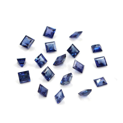 Natural Untreated Blue Sapphire Calibrated Squares | 3mm & 3.5mm