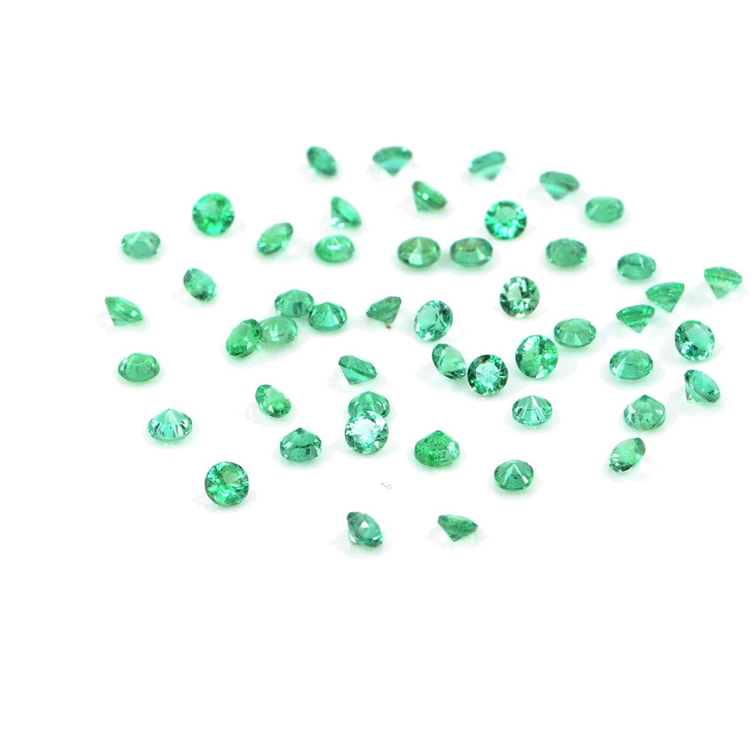 Natural Zambian Emerald Calibrated Rounds | 1mm & 1.5mm