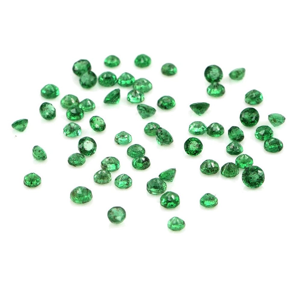 Natural Zambian Emerald Calibrated Rounds | 2mm & 2.5mm