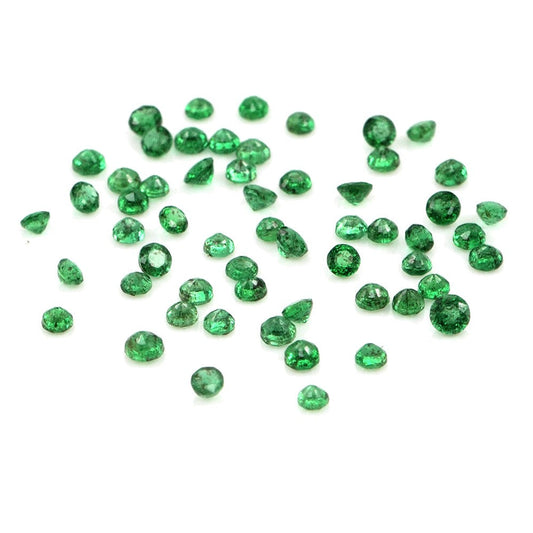 Natural Zambian Emerald Calibrated Rounds | 2mm & 2.5mm