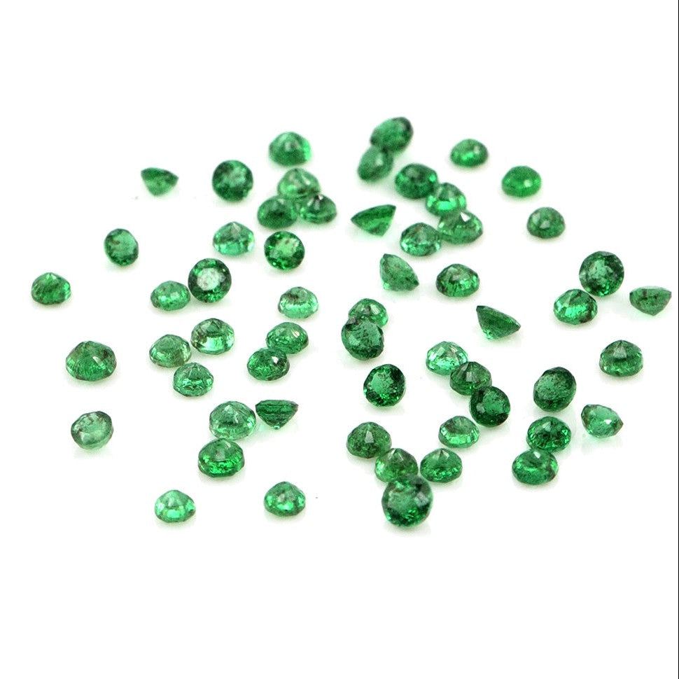 Natural Zambian Emerald Calibrated Rounds | 2mm & 2.5mm