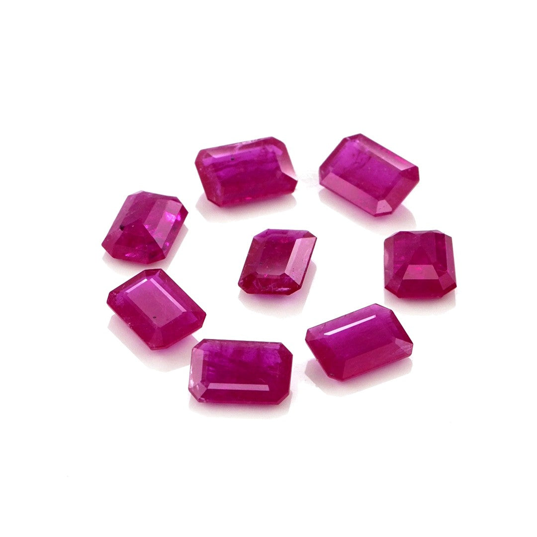 Natural Untreated Mozambique Ruby Calibrated Octagons | 5x7mm & 6x8mm