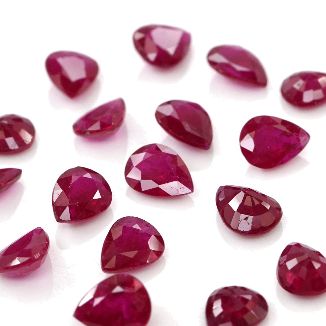 Natural Untreated Mozambique Ruby Calibrated Pears | 3x4mm & 4x5mm