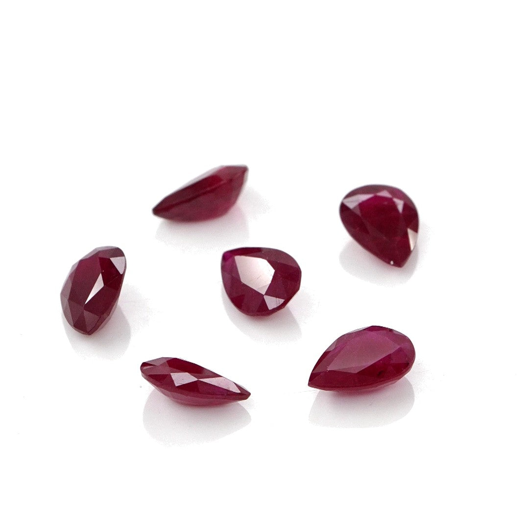 Natural Untreated African Ruby Calibrated Pears | 5x7mm & 6x8mm