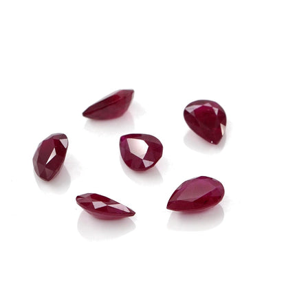 Natural Untreated African Ruby Calibrated Pears | 5x7mm & 6x8mm