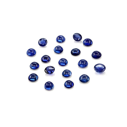 Natural Untreated Blue Sapphire Calibrated Cabochon Rounds | 3mm & 3.5mm
