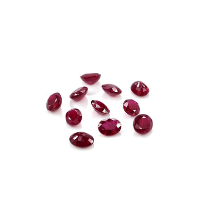 Natural Untreated African Ruby Calibrated Ovals | 3x4mm & 4x5mm