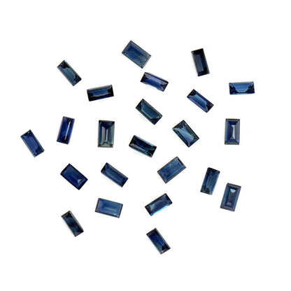 Natural Untreated Blue Sapphire Calibrated Baguettes | 2x4mm & 2.5x5mm