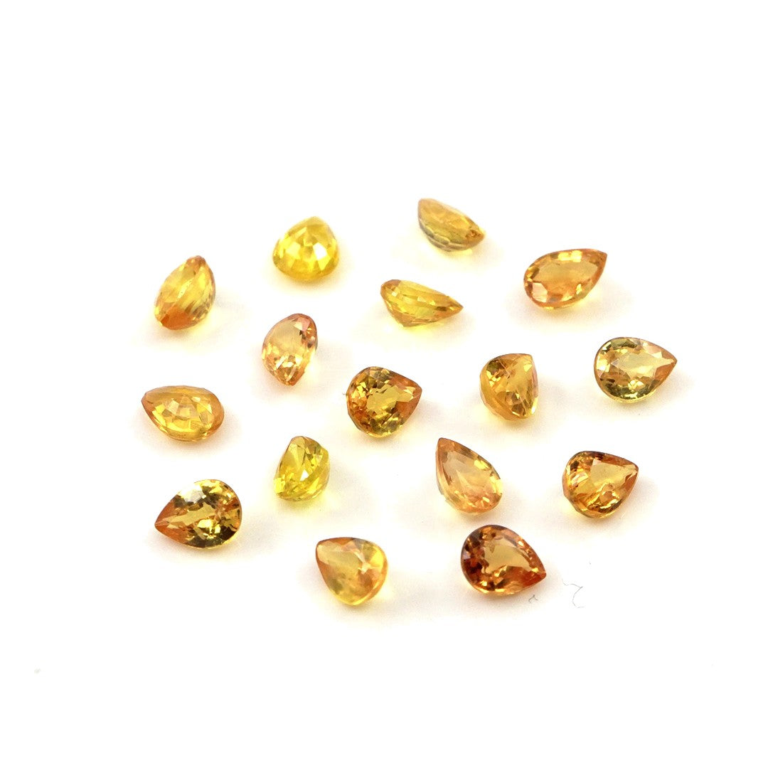 Natural Untreated Yellow Sapphire Calibrated Pears | 3x4mm & 4x5mm