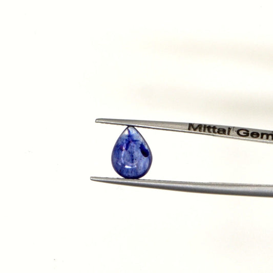 Natural Bangkok Blue Sapphire Calibrated Cabochon Pears | 7x9mm & 8x10mm